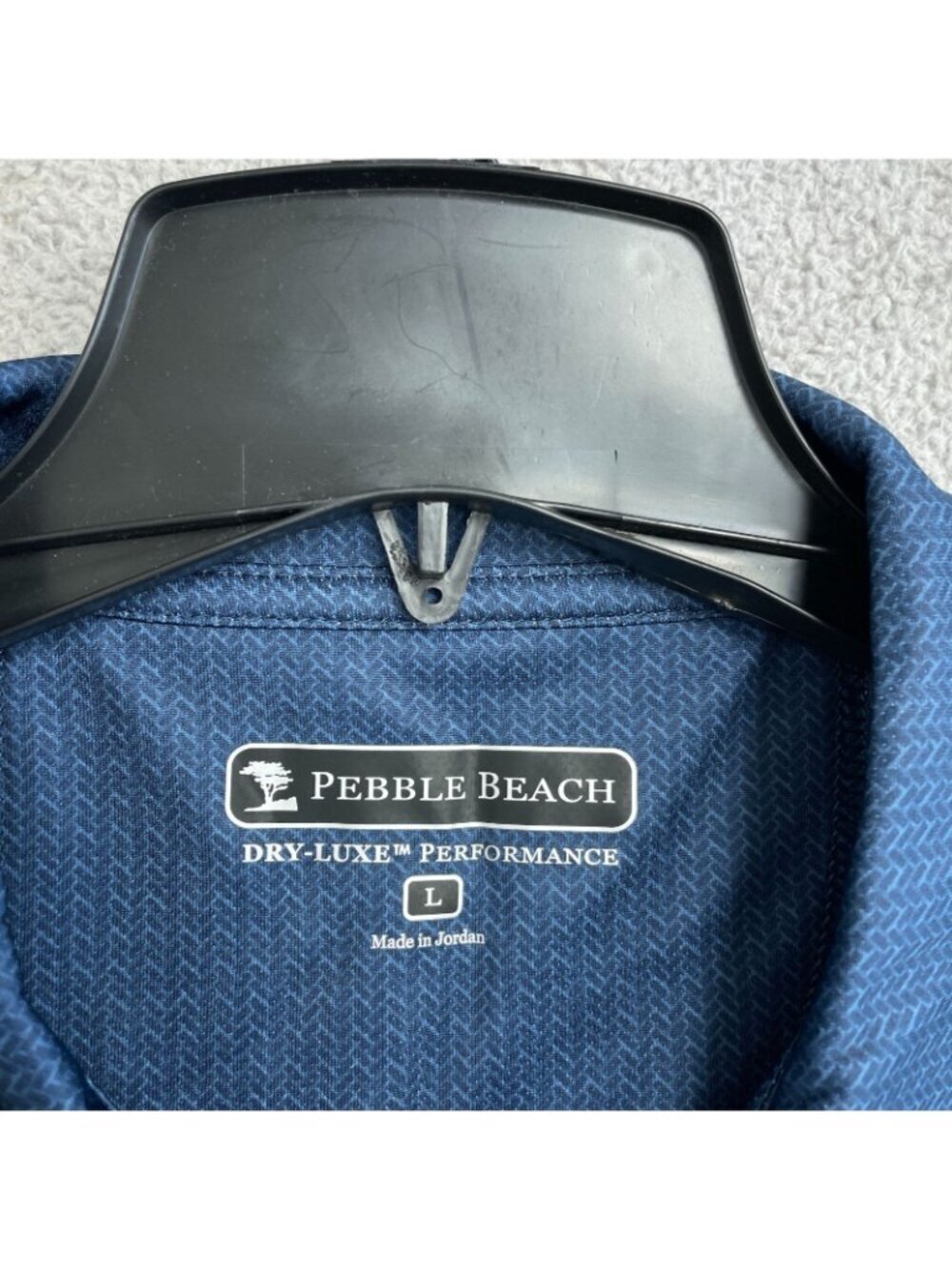 Pebble Beach Men's Size L Dry-Luxe Performance Polo Shirt Blue N1401 - Picture 6 of 9